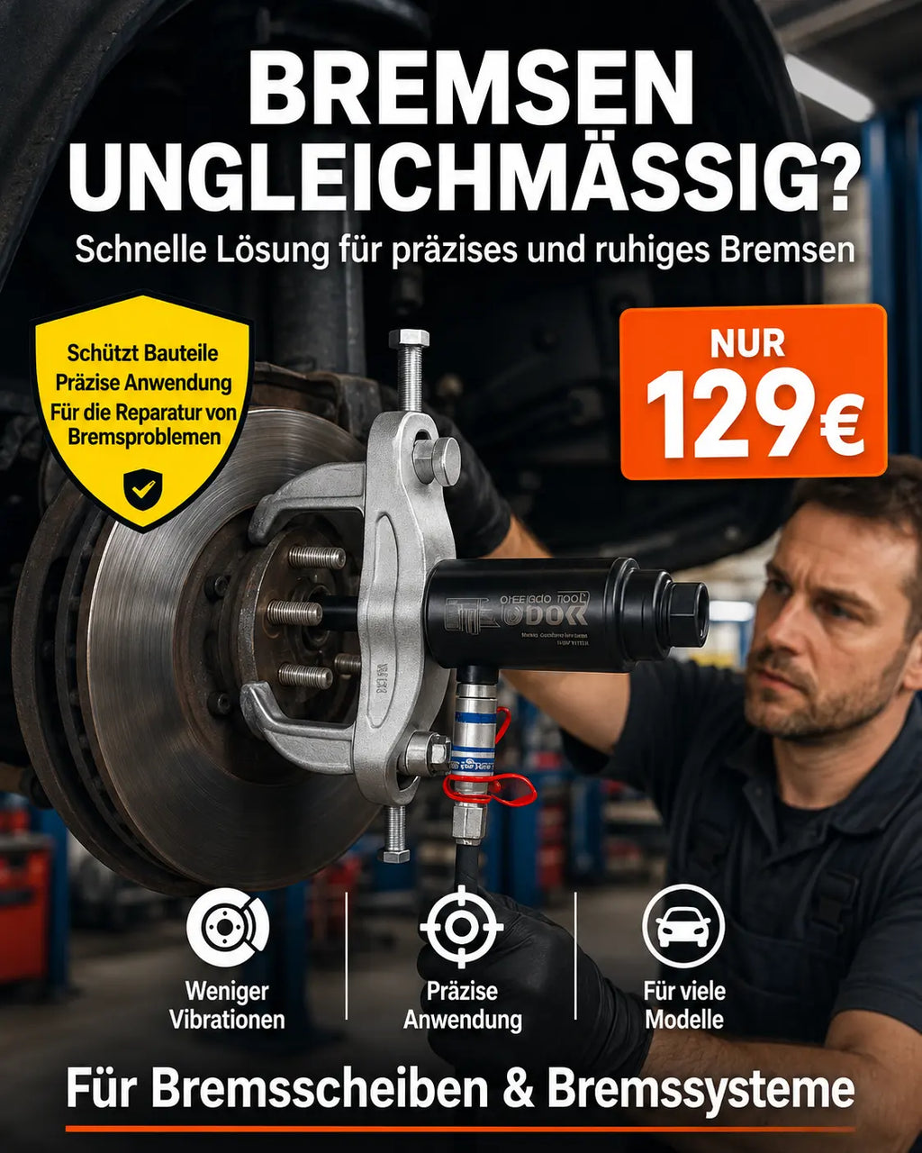01-00030 18-Tonnen-Hydraulikzylinder, Werkzeug zur Demontage von hydraulischen Radlagern, geeignet für unregelmäßige Bremsschutzabdeckungen.